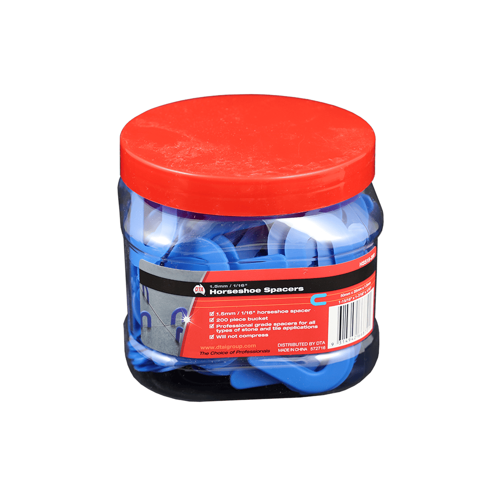 1/4" Horseshoe Shims - 150 Piece Jar, Black, 1/2" X 2" Size, For Leveling Tile, Stone, Marble, Granite (Made In USA)